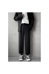 青年四季直筒免烫休闲西裤男  韩版百搭黑色九分裤XK012-P35图片