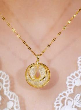 轻奢高级感金丝网锆石圆圈项链女2025新款气质时尚百搭锁骨链配饰