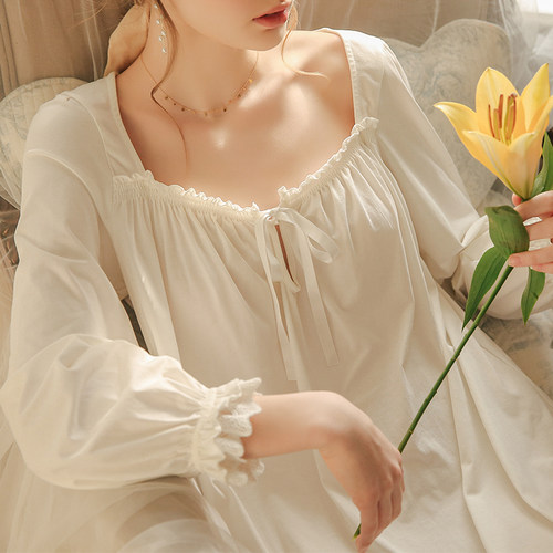 法式睡裙纯棉纯欲复古宫廷风公主