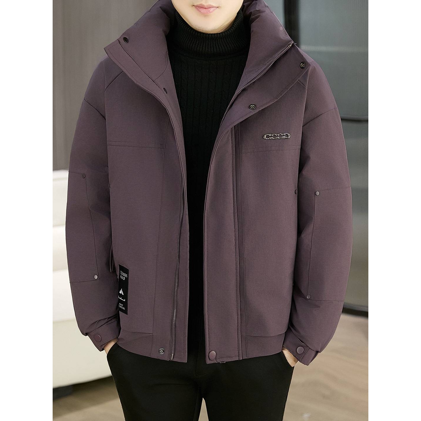 官方正品男士立领棉衣2025冬季新款男装青年时尚休闲潮流帅气百搭