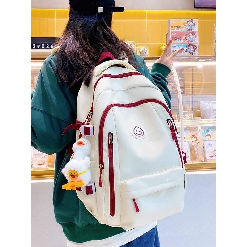 官方品牌韩版ins学院风拼色简约百搭背包初高中生书包轻便大容量,箱包皮具/热销女包/男包,双肩背包,淘宝优惠券,粉丝福利购,淘宝优惠卷