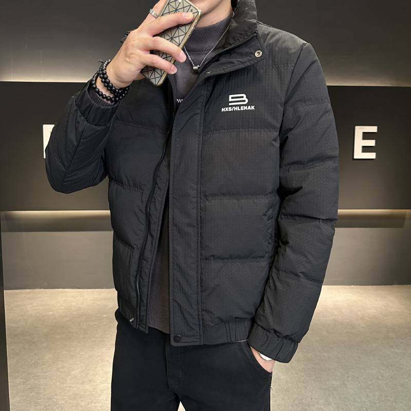 官方品牌中青年男士立领时尚保暖羽绒服男短款冬季新款百搭白鸭绒