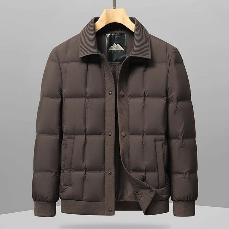 官方品牌大牌同款冬季时尚针织羽绒服男新款翻领商务休闲保暖短青