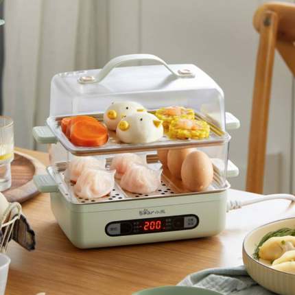 官方正品小熊煮蛋器ZDQ-B06N3 自动断电双层电蒸锅定时家用蒸鸡蛋