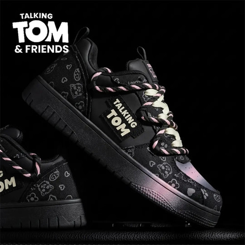 汤姆猫黑粉板鞋情侣爆款面包鞋