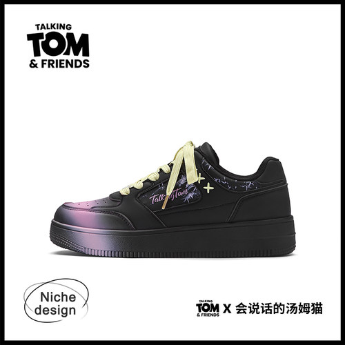 TALKING TOM汤姆猫黑粉板鞋女春季新款情侣ins百搭韩版运动休闲鞋
