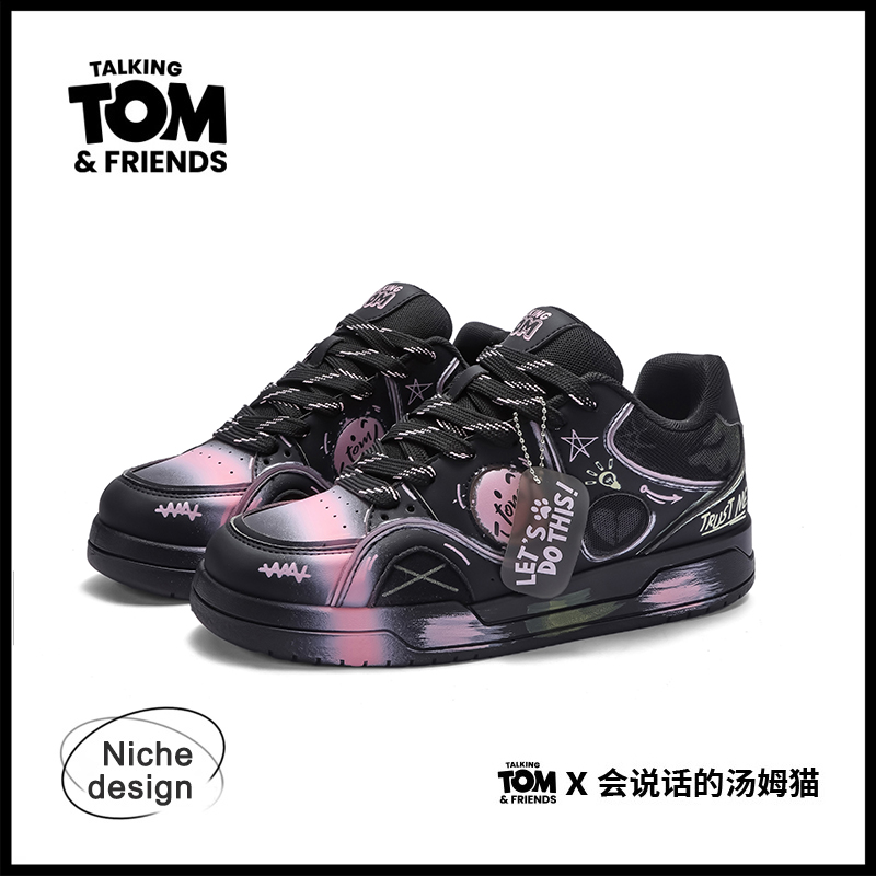 汤姆猫涂鸦学生板鞋情侣运动鞋