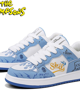 The Simpsons辛普森一家冬季潮鞋ins韩版小白板鞋情侣运动休闲鞋