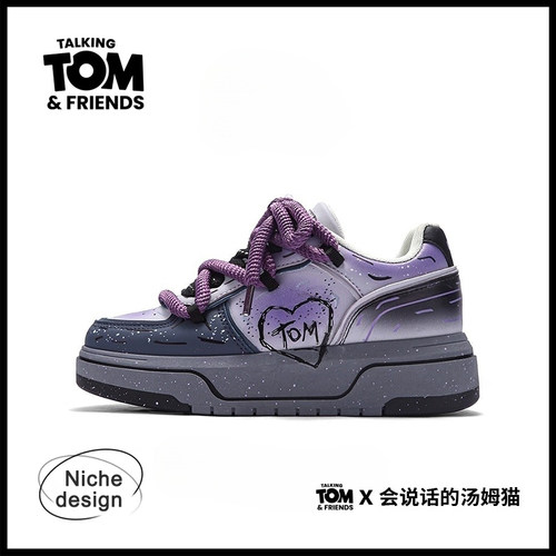 汤姆猫涂鸦泼墨情侣运动面包鞋
