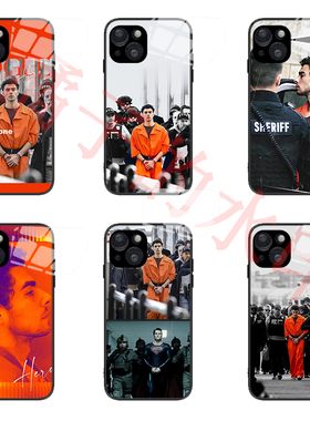 适用帅气囚服爱马橙色暗红色路易吉IPhone15手机壳苹果16套14proMaxvivo华为小米oppo三星S24S23S22保护套