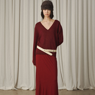 VERSO 25FW 秋冬韩国直邮买手店代购 羊驼毛V领针织上衣