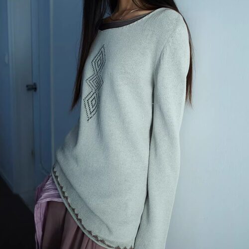 verso 26春夏 设计感文艺风针织镂空短袖可叠穿圆领上衣