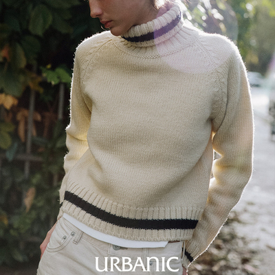 URBANIC30 买手店代购韩代直邮 高领复古螺纹袖口毛衣