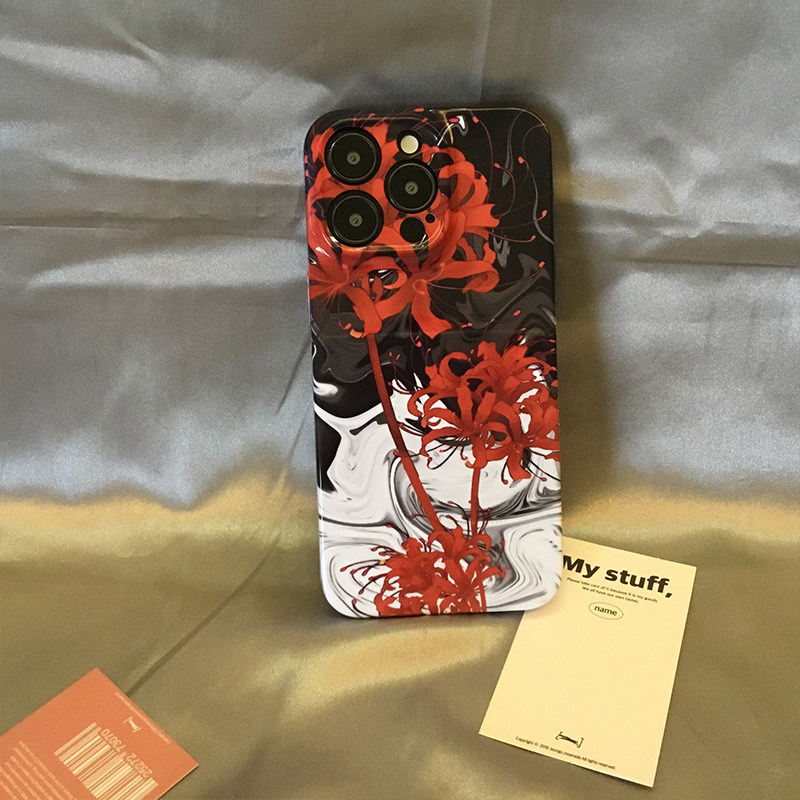 亮面菲林硬壳iPhone16E手机壳适用于苹果14ProMax华为P70彼岸花vivoX200一加13小米15红米K80