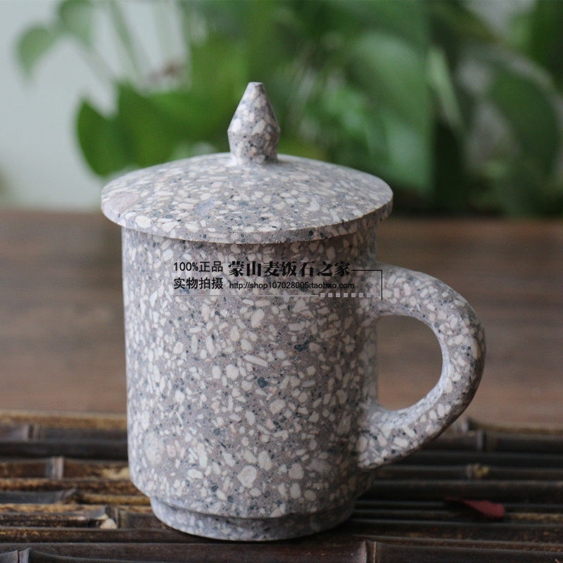 麦饭石水杯老板茶杯子原石把手一体杯盖杯净水弱碱养生父亲节礼物,餐饮具,马克杯,淘宝优惠券,粉丝福利购,淘宝优惠卷