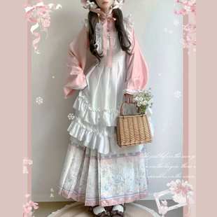 九御华裳原创汉洋折衷明制汉服交领琵琶袖加绒斗篷马面洛丽塔秋冬