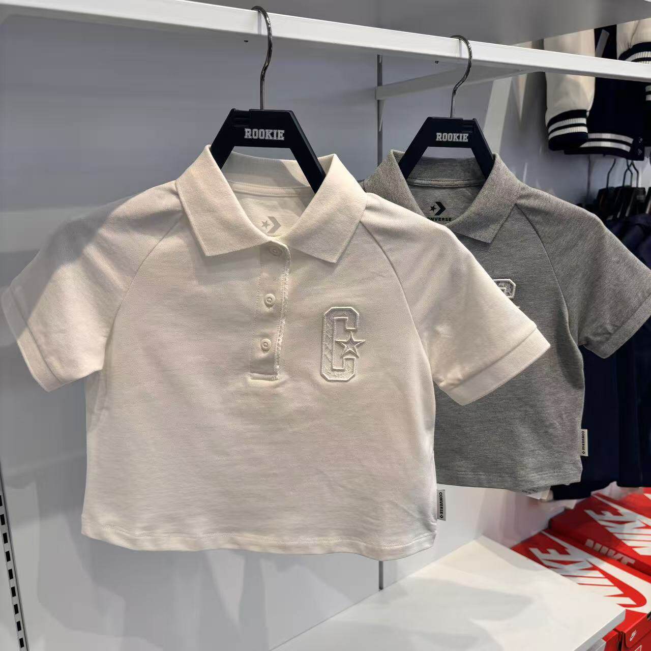 CONVERSE匡威26年夏专柜女童蕾丝刺绣翻领POLO衫短袖T恤CV2622345