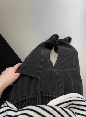 Last danse 复古做旧牛仔裤女2026春新款斜纹棉直筒休闲风烟管裤