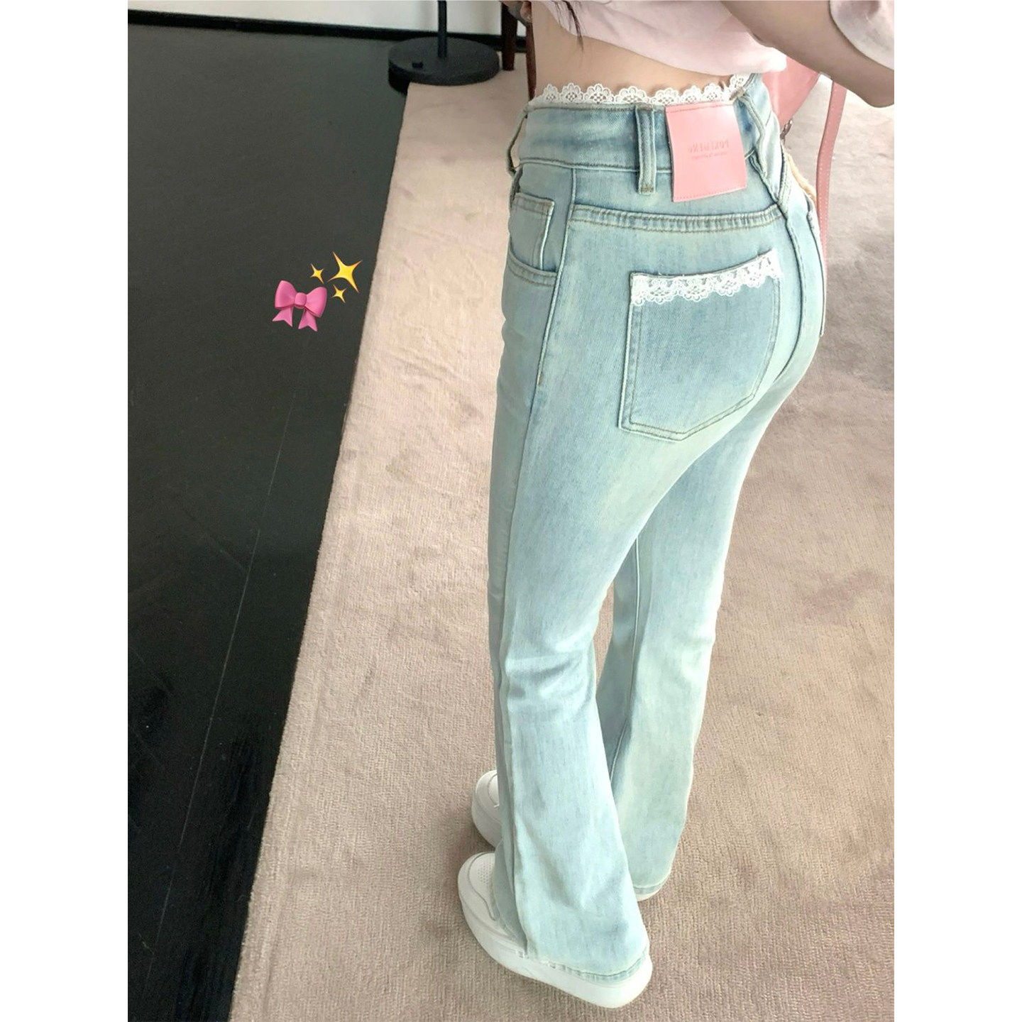 Lastdne韩系复古牛仔裤女