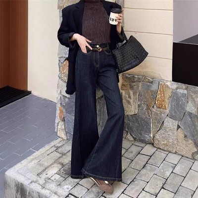 e韩系弹力牛仔裤女2026新款宽松