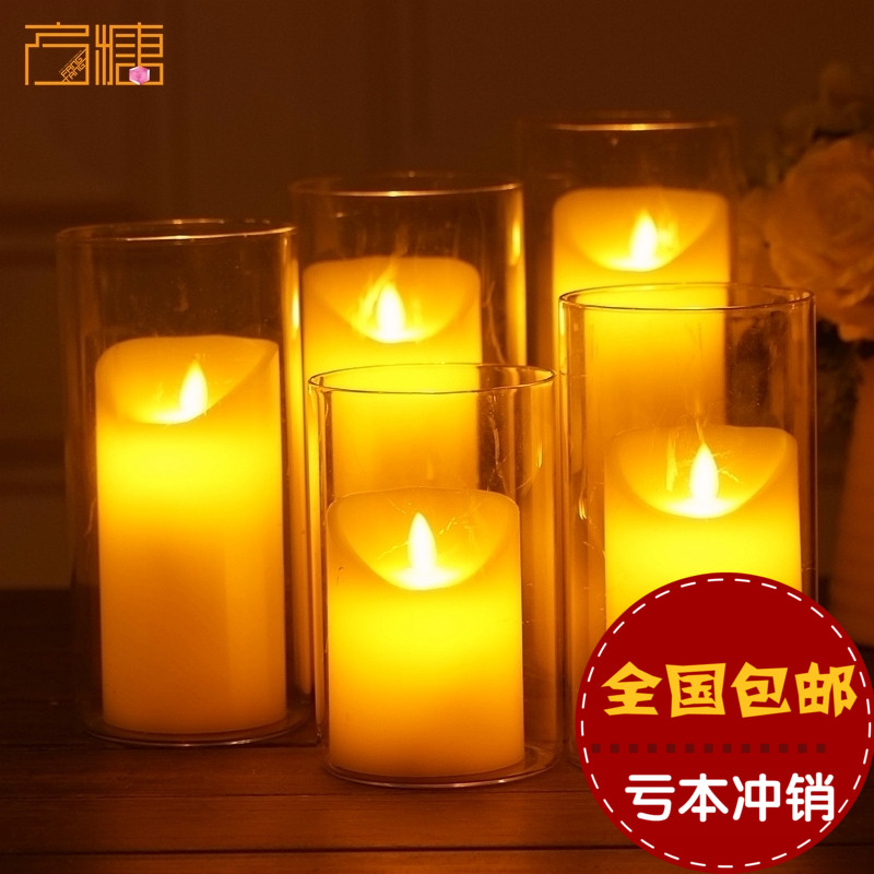 电子蜡烛灯遥控婚庆路引充电仿真摇摆款年烛光装饰led餐桌蜡烛灯
