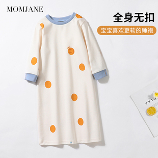 宝宝睡袍婴儿睡衣夏季 全棉A类儿童睡裙纯棉幼儿女童男童家居薄款