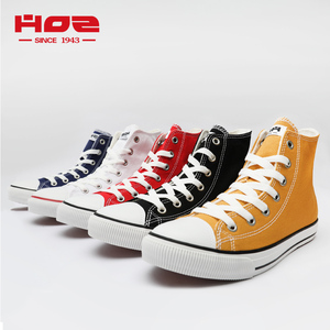 HOZ white high-top canvas shoes women's 2022 new all-match breathable black tide shoes ins skate shoes men's casual shoes