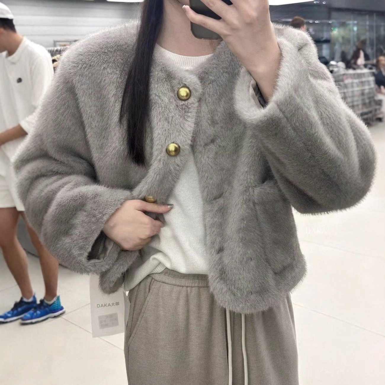 跨境速卖通皮草外套冬新款皮毛一体仿水貂毛短款小香风年轻款毛毛