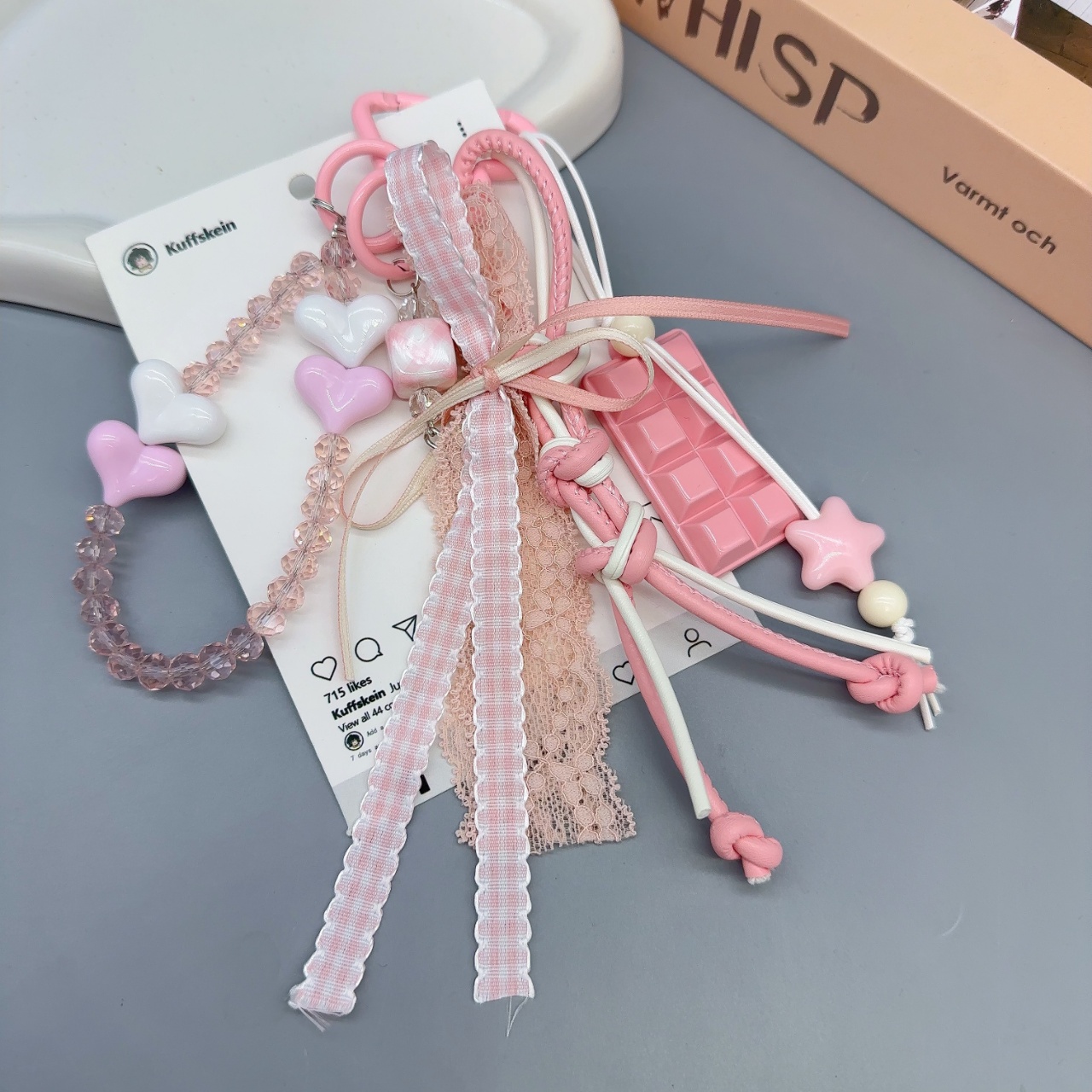 网红挂绳miu系包包挂件