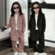 儿童休闲西服模特走秀潮服 洋气时髦春款 高级感女童粉色小西装 套装