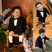 一周岁礼服男宝高级感花童婚礼小西装 帅气男童生日宴抓周衣服 套装