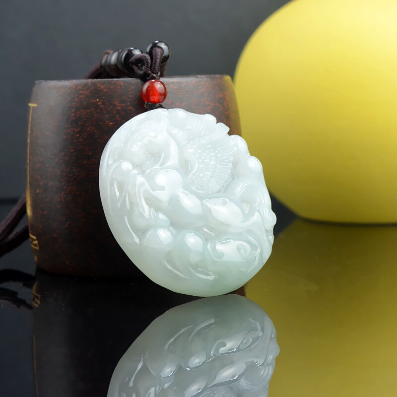 天然缅甸双面翡翠飞马玉石A货翡翠生肖马吊坠玉器飞马挂件带证书