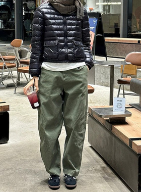 日单 25秋冬新款 时尚通勤百搭美式复古军绿色多口袋工装裤休闲裤