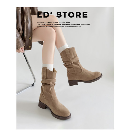 【退换包邮免费试穿】真皮短靴