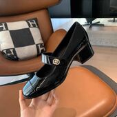 乐福鞋 六点大叔 女一字扣平底单鞋 粗跟小皮鞋 真皮 小香风玛丽珍鞋