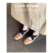 真皮 玛丽珍中粗跟单鞋 方头猪鼻子芭蕾舞鞋 女外穿交叉复古新中式