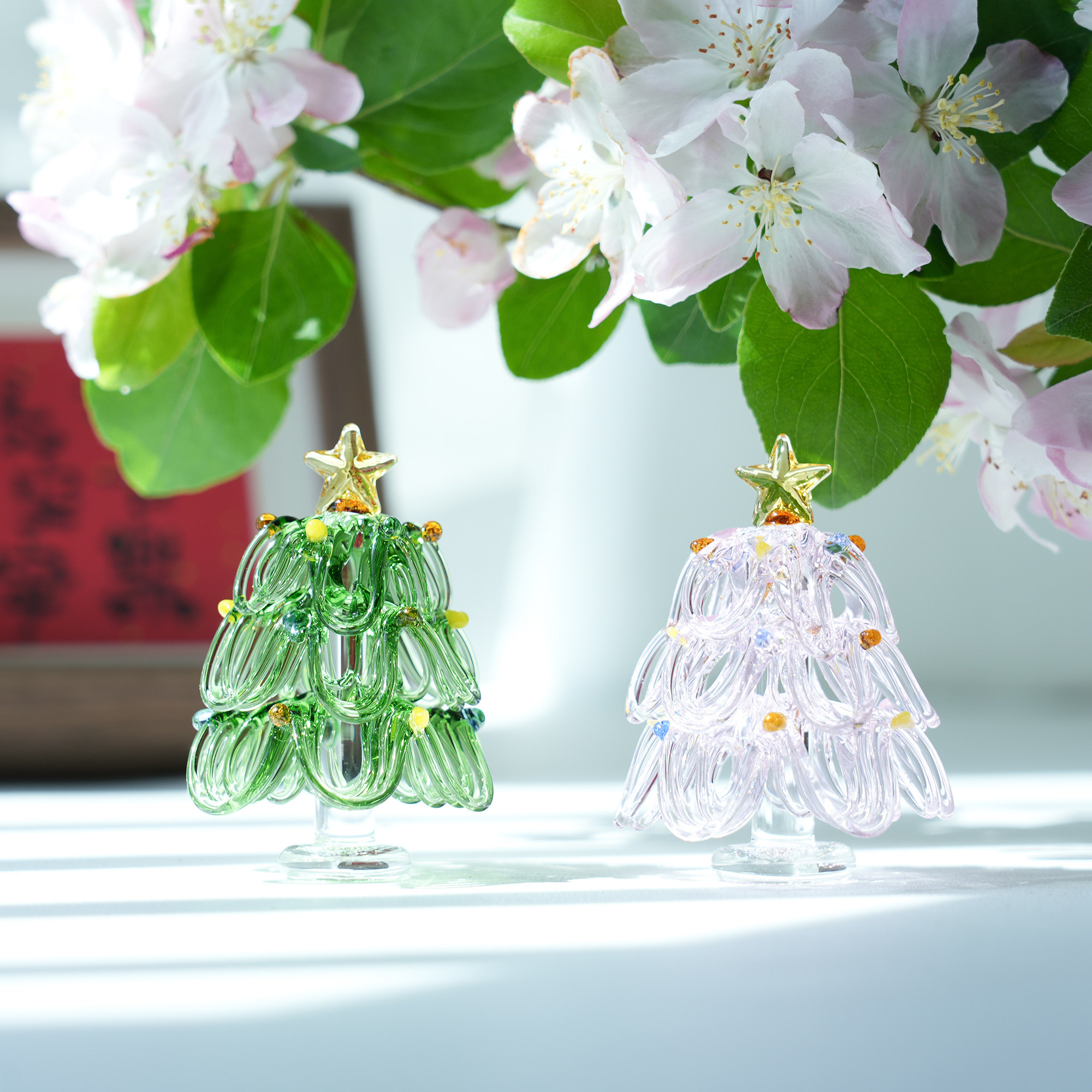 淄博非遗琉璃圣诞树桌面装饰摆件