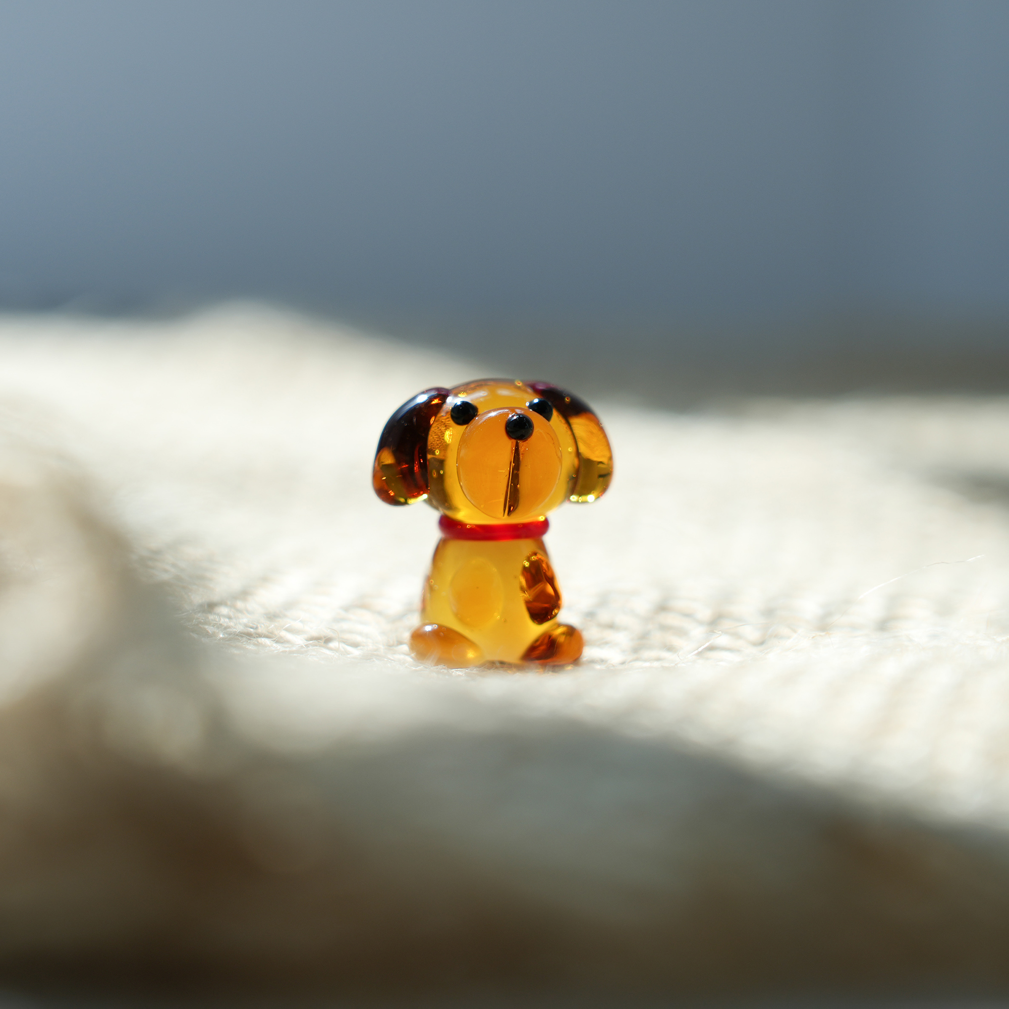 卡通小狗纯手工琉璃桌面摆件公仔