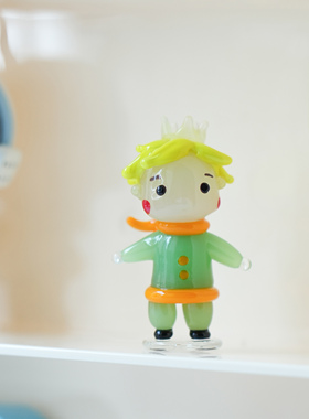 琉璃手作卡通小王子车载汽车小摆件可爱治愈桌面装饰手办公仔礼物