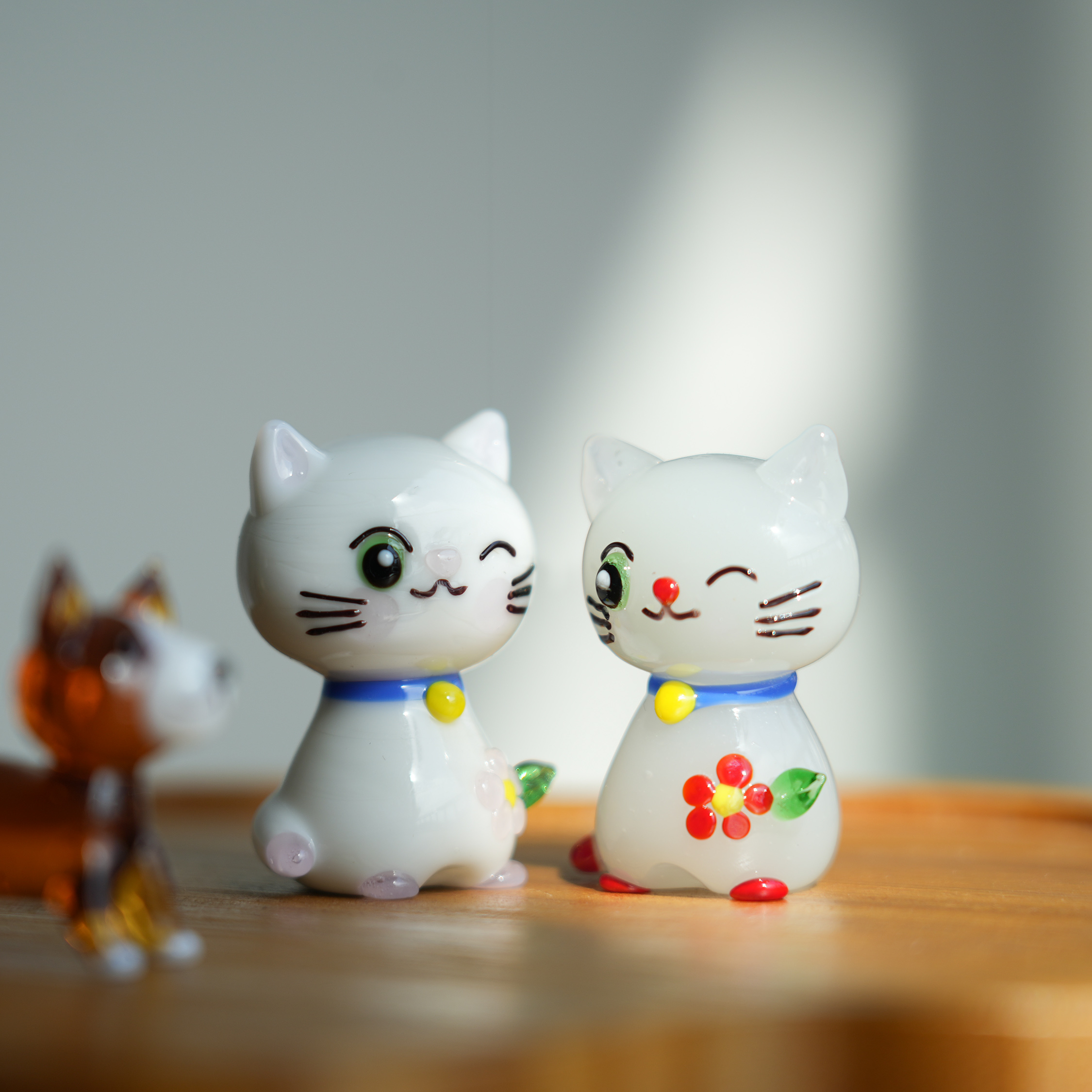 琉璃手作可爱小花猫公仔手办