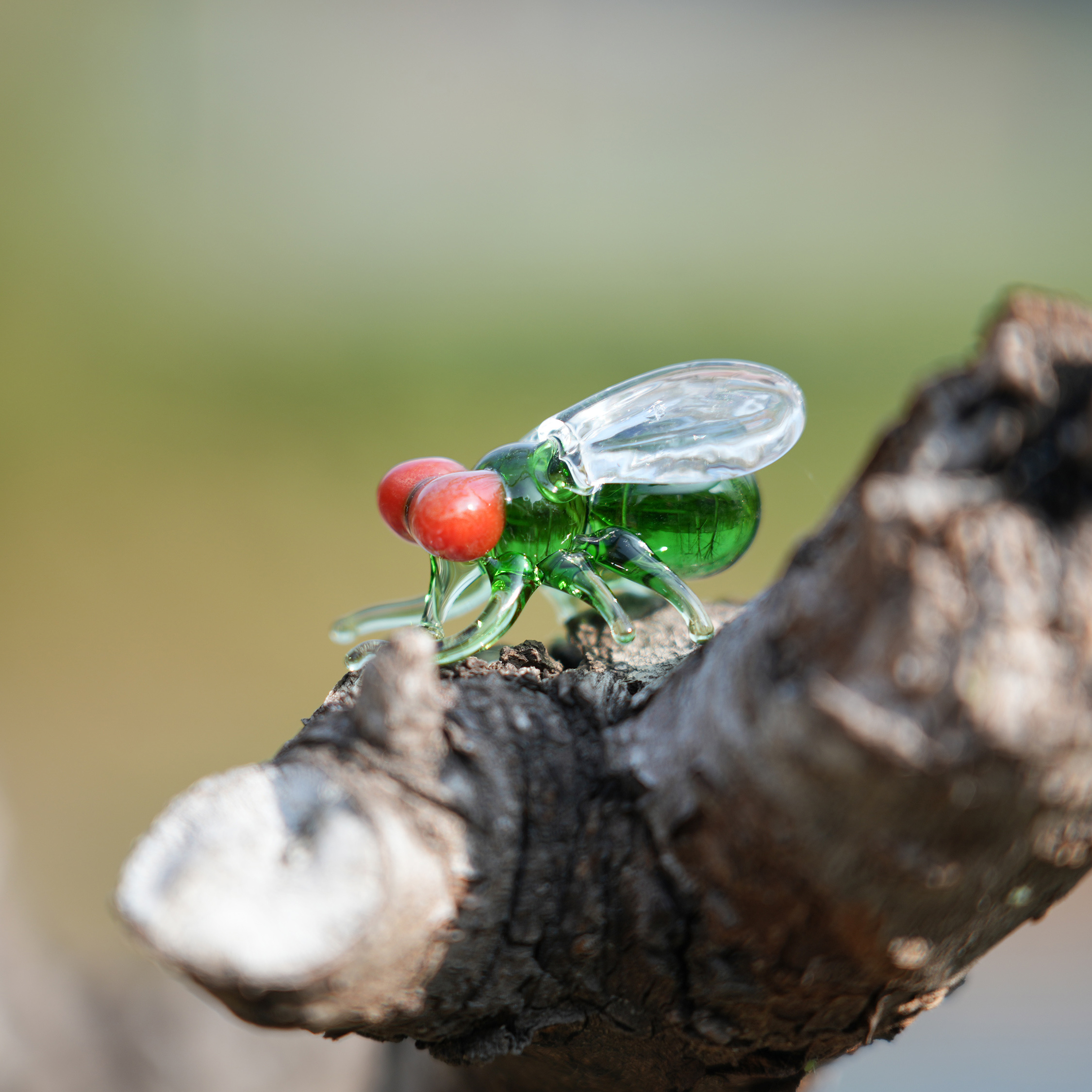 琉璃仿真绿头蝇手工艺品装饰摆件
