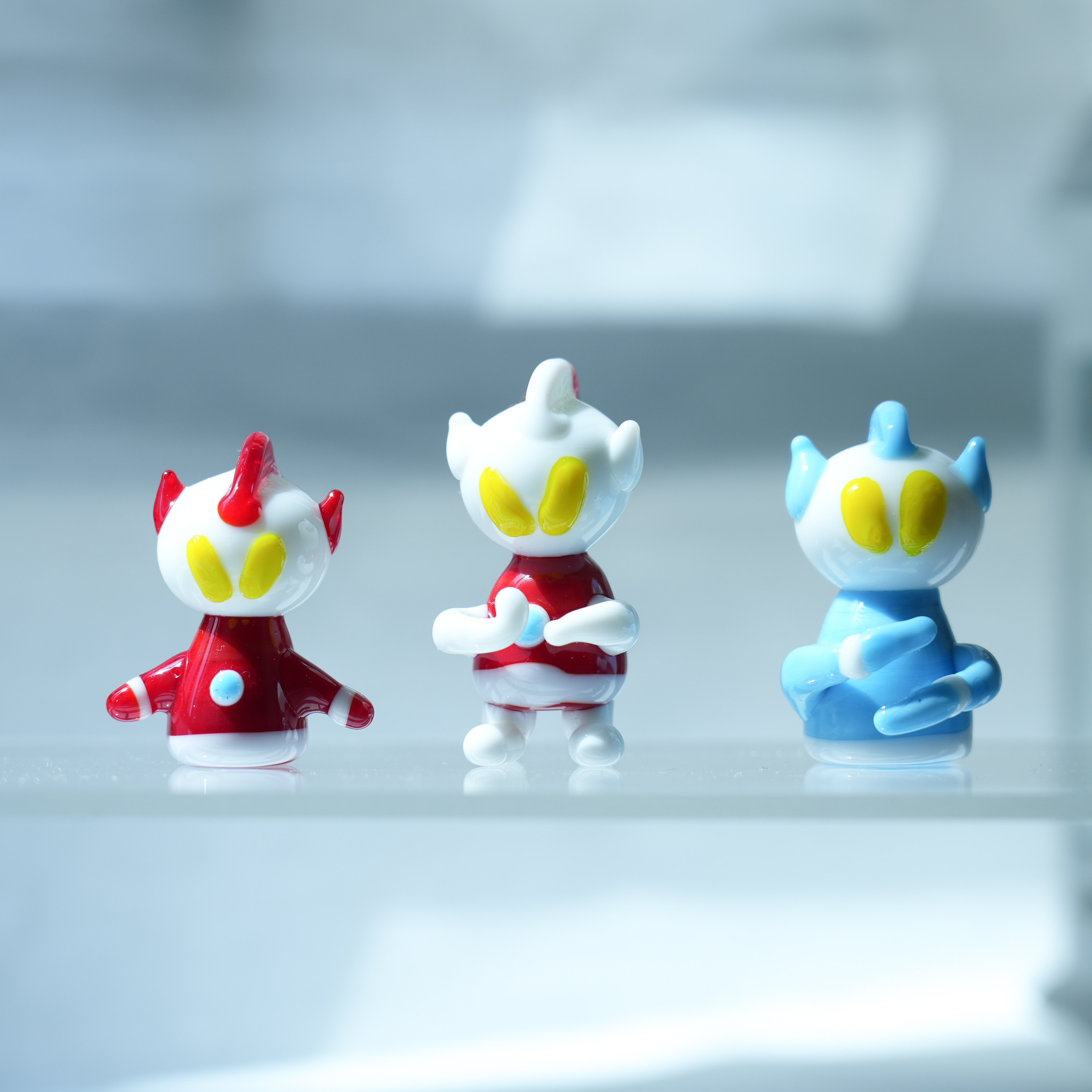 纯手工琉璃q版奥特曼小公仔桌面摆件男孩玩具手办儿童节生日礼物