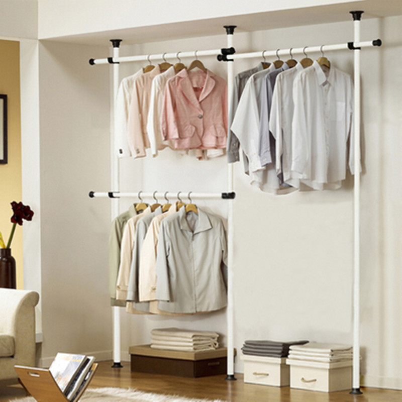 顶天立地晾衣架置物架