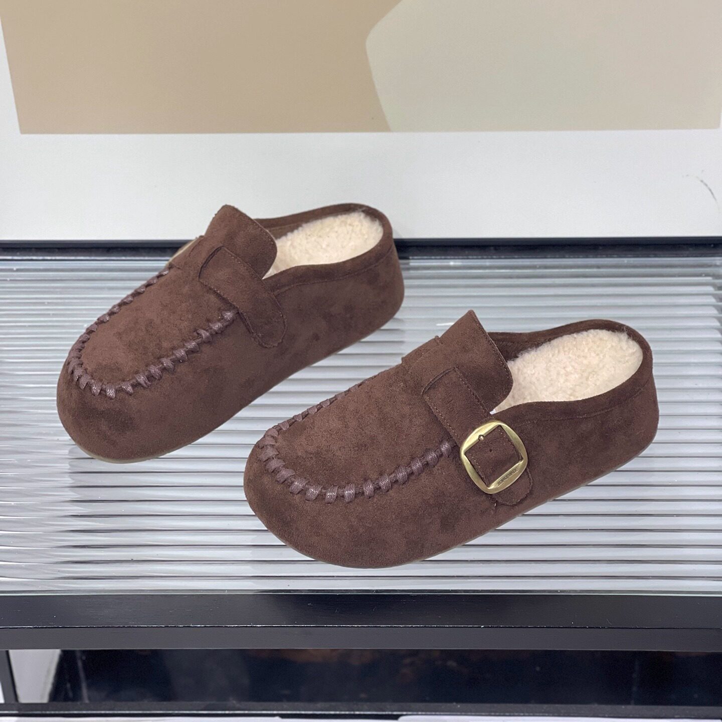 2025年秋冬新款包头拖鞋女外穿一脚蹬懒人鞋平底勃肯鞋半拖鞋女鞋