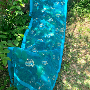 印度民族风手工纱丽刺绣钉珠撞色披肩围巾旅拍神器婚纱头纱纱巾女