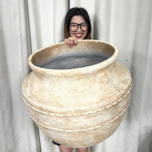 50cm口径复古陶罐诧寂风地中海风格 南法庭院酒店民宿咖啡厅大花盆
