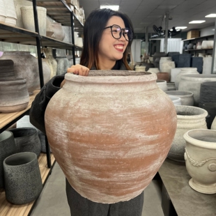 仿古大陶罐油橄榄花盆新中式侘寂南法风咖啡店民宿庭院专用大花盆