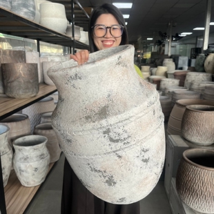 复古大陶罐花盆新中式南法风诧寂风酒店民宿咖啡厅户外庭院大摆件