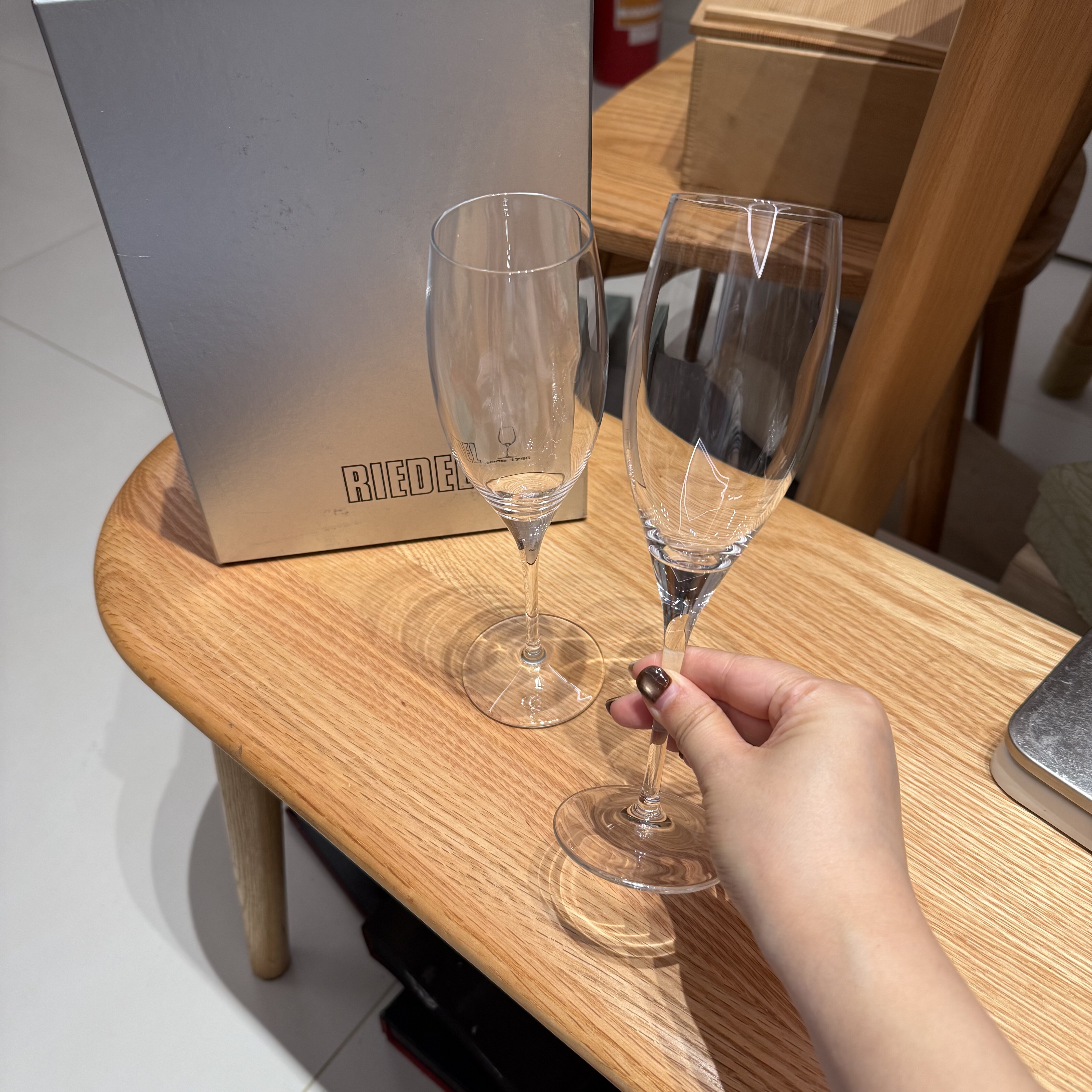 奥地利RIEDEL醴铎水晶香槟红酒杯甜葡萄酒杯 原盒全新保真约200ml