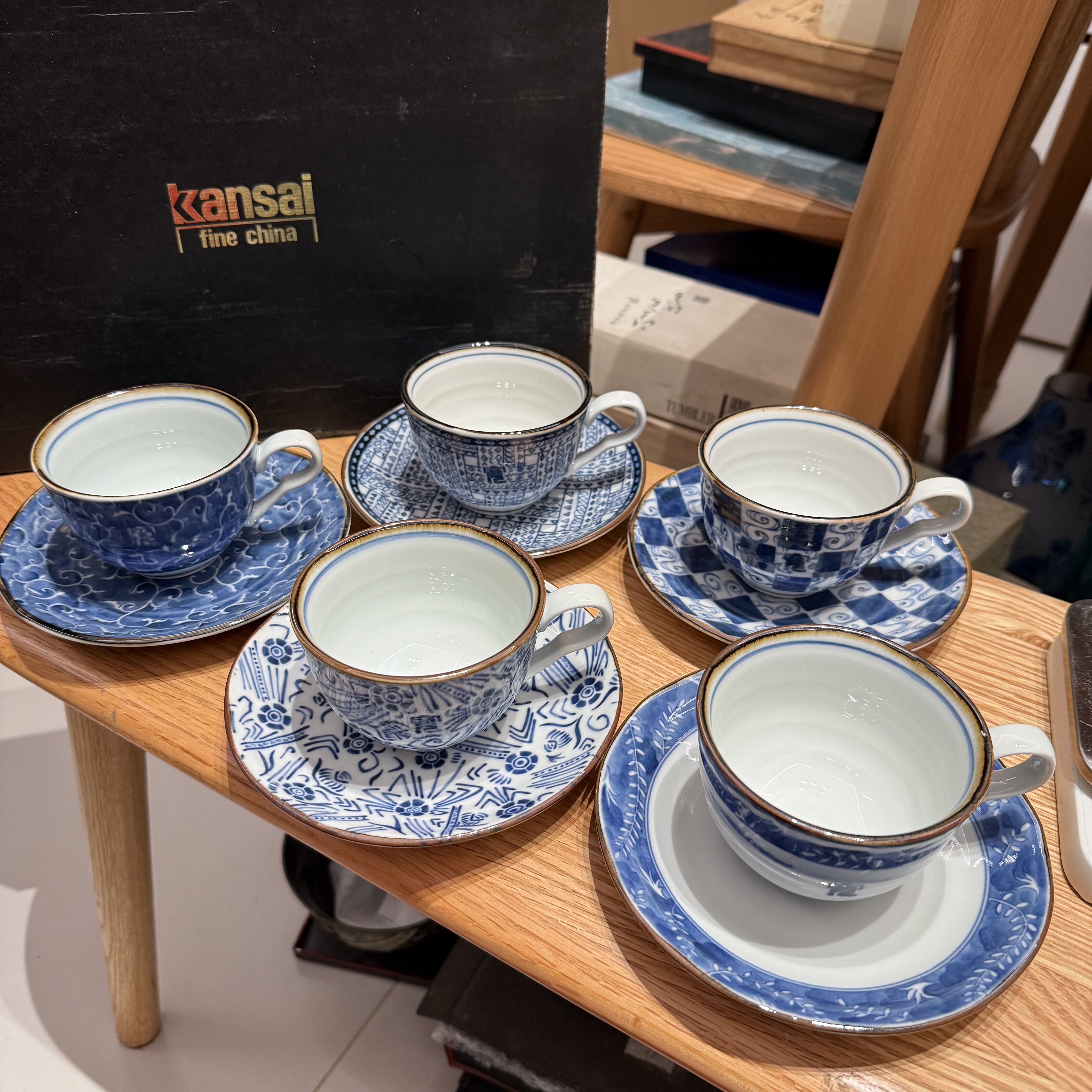 日本Kansai山本宽斋青花釉下咖啡杯 原盒分出 全新 约200ml